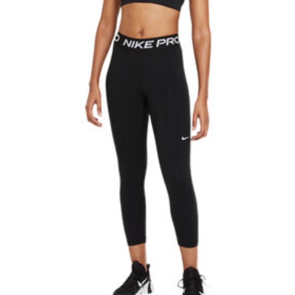 Nike Pro Dry Fit Black Mid-Rise Mesh-Paneled Leggings 3X